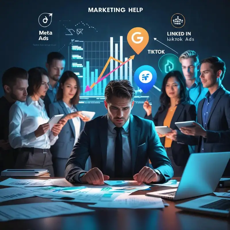 Empresário analisando campanhas de tráfego pago